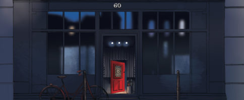 fachada do bar parisiense little red door