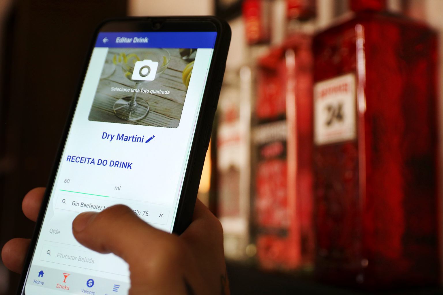 aplicativo drink2do na tela do smartphone